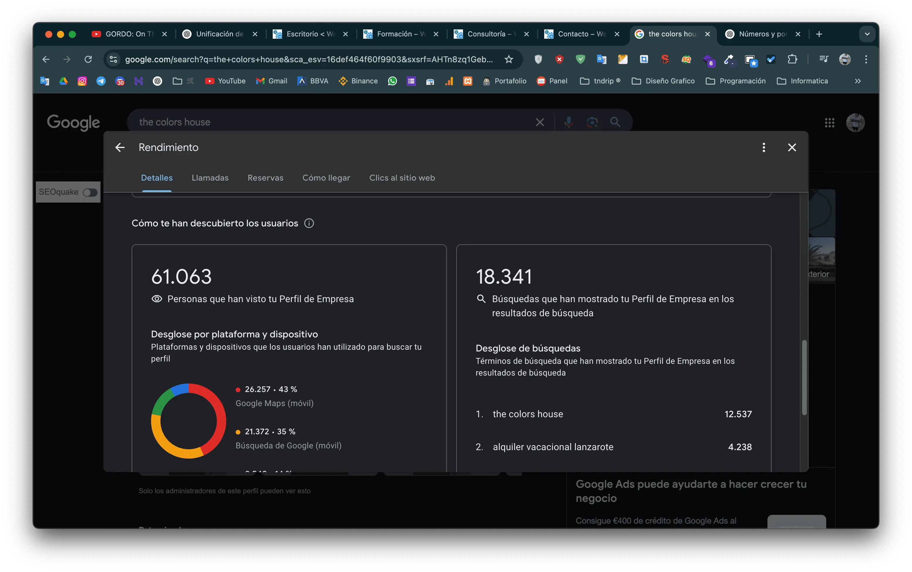Caso de éxito de visibilidad local en Google Business Profile